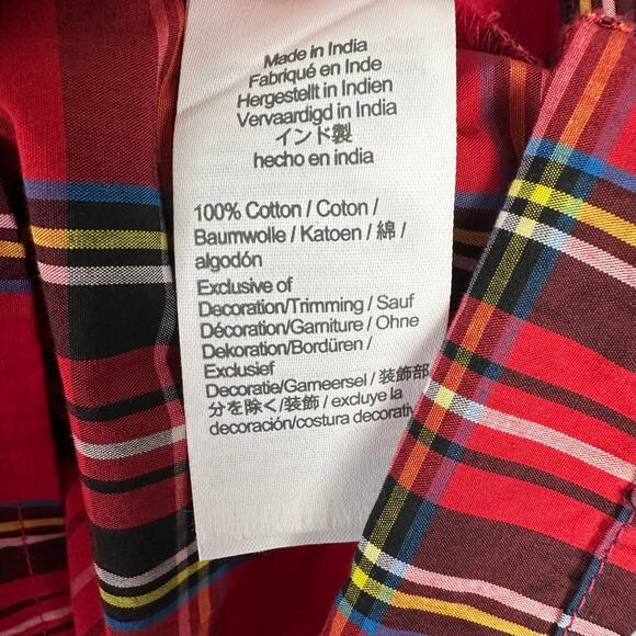 J. Crew Smocked Neck Top Good Tidings Plaid Size M Christmas Tartan Puff Sleeve - Picture 9 of 16